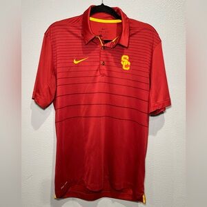 USC NIKE dry fit half stripped polo
